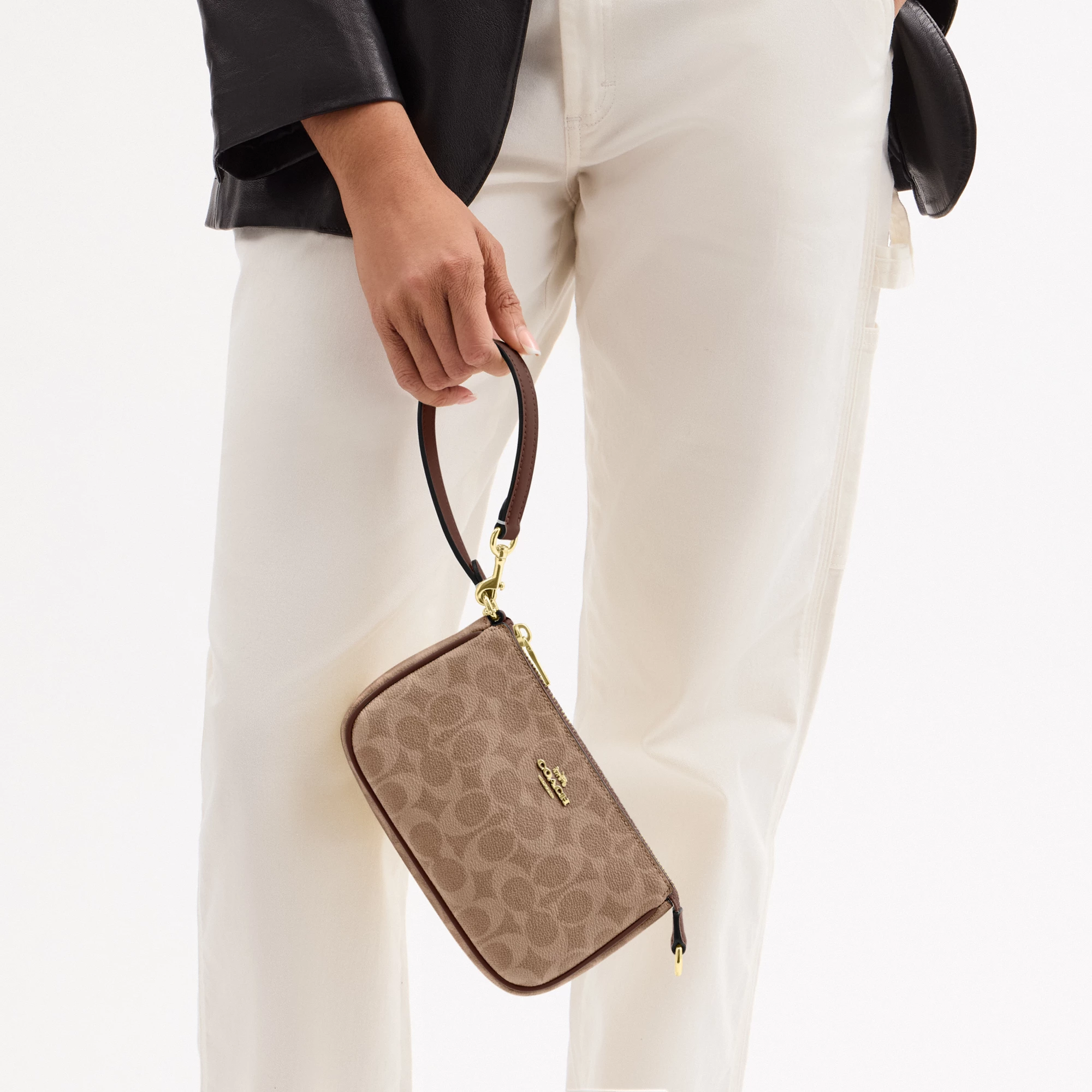 COACH®,Nolita 19 In Signature Canvas,Canvas,Shoulder Bag,Metal,Casual,Brown,Detail View