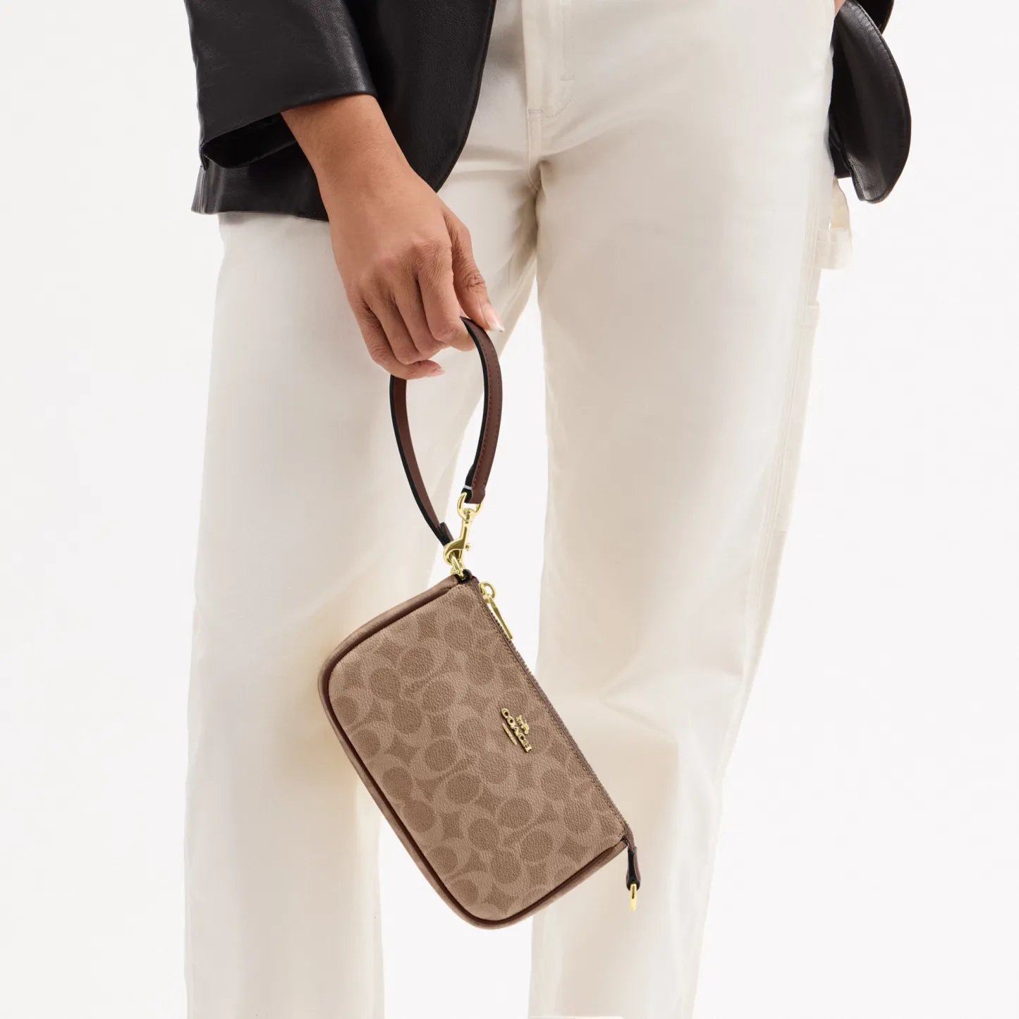 COACH®,Nolita 19 In Signature Canvas,Canvas,Shoulder Bag,Metal,Casual,Brown,Detail View