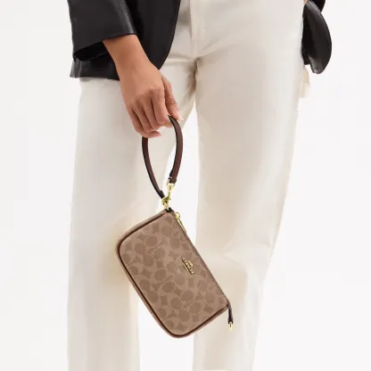 COACH®,Nolita 19 In Signature Canvas,Canvas,Shoulder Bag,Metal,Casual,Brown,Detail View