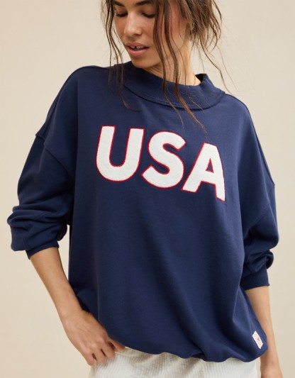 Aerie Alumni Mockneck Sweatshirt - Navy