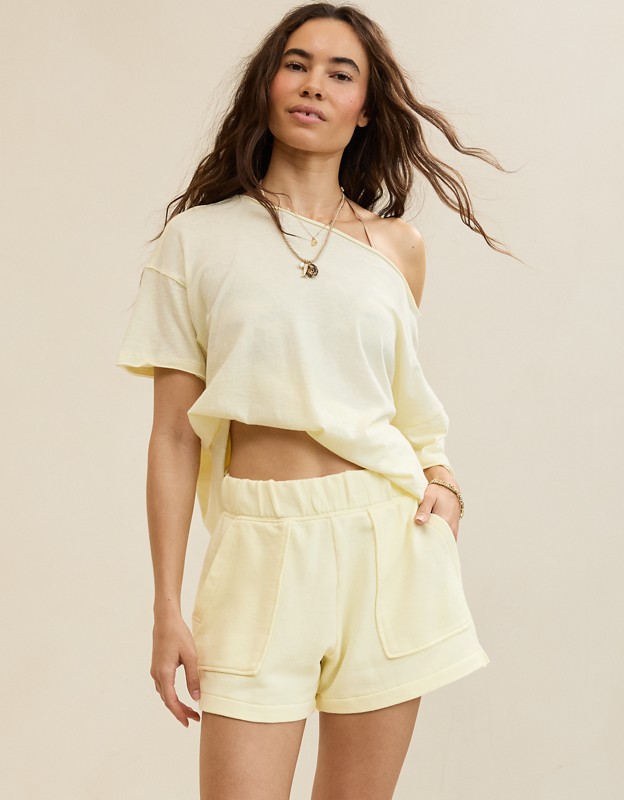 Aerie Go-To Fleece Short - Cozy Yellow