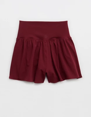 OFFLINE By Aerie Real Me Seersucker Crossover Flowy Short - Deep Ruby