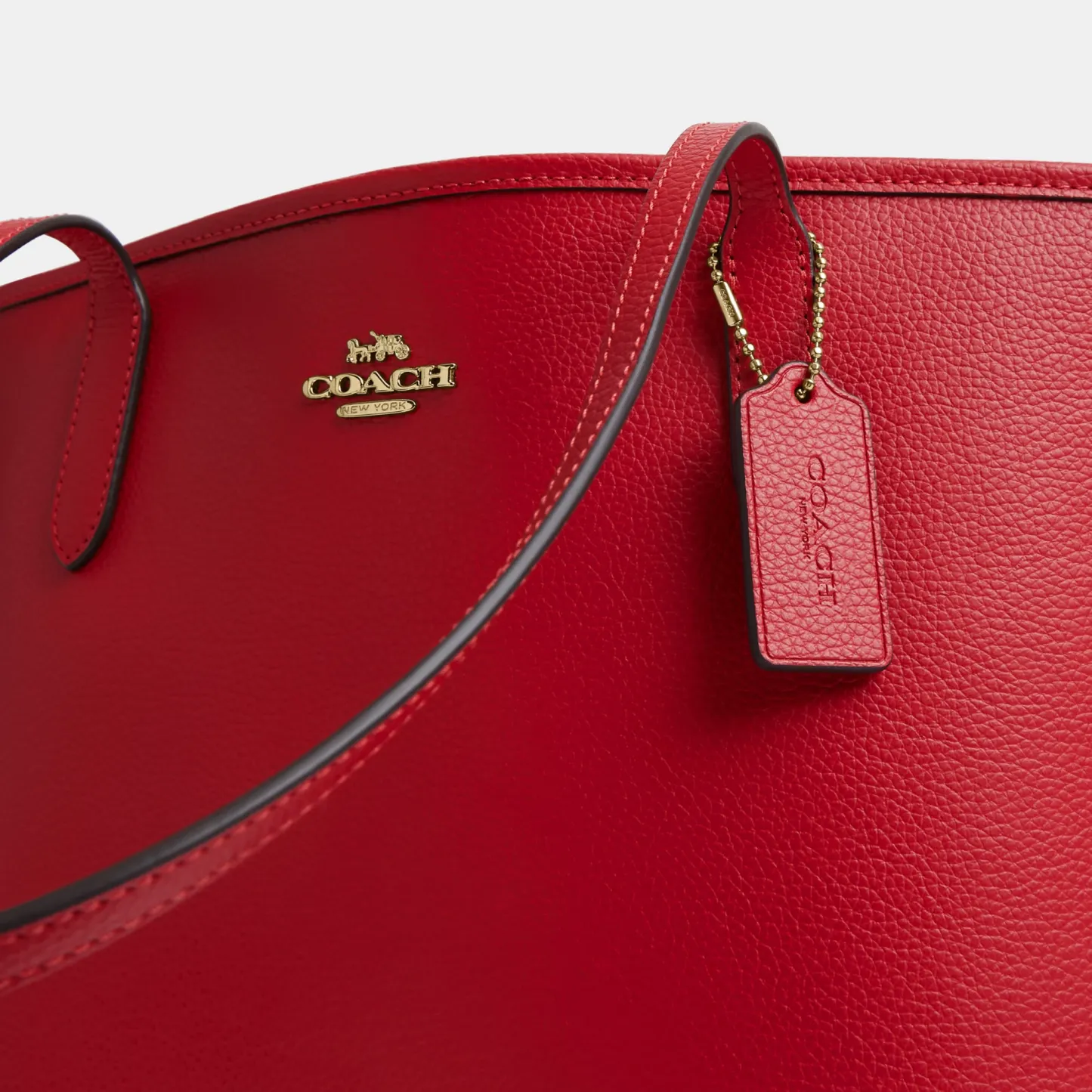 COACH®,Medium City Tote Bag,Red,Closer View