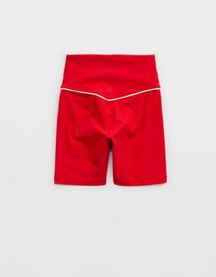 OFFLINE By Aerie Real Me XTRA High Waisted 5" Rib Piping Bike Short - Bright Red