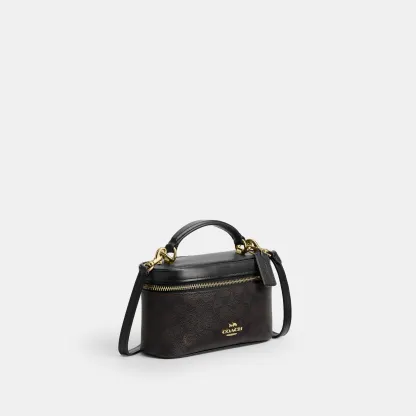 COACH®,Rainer Crossbody Bag 18 In Signature Canvas,Canvas,Recycled Polyester,Leather,Crossbody,Logo,Adjustable,Sustainable...,Brown,Angle View