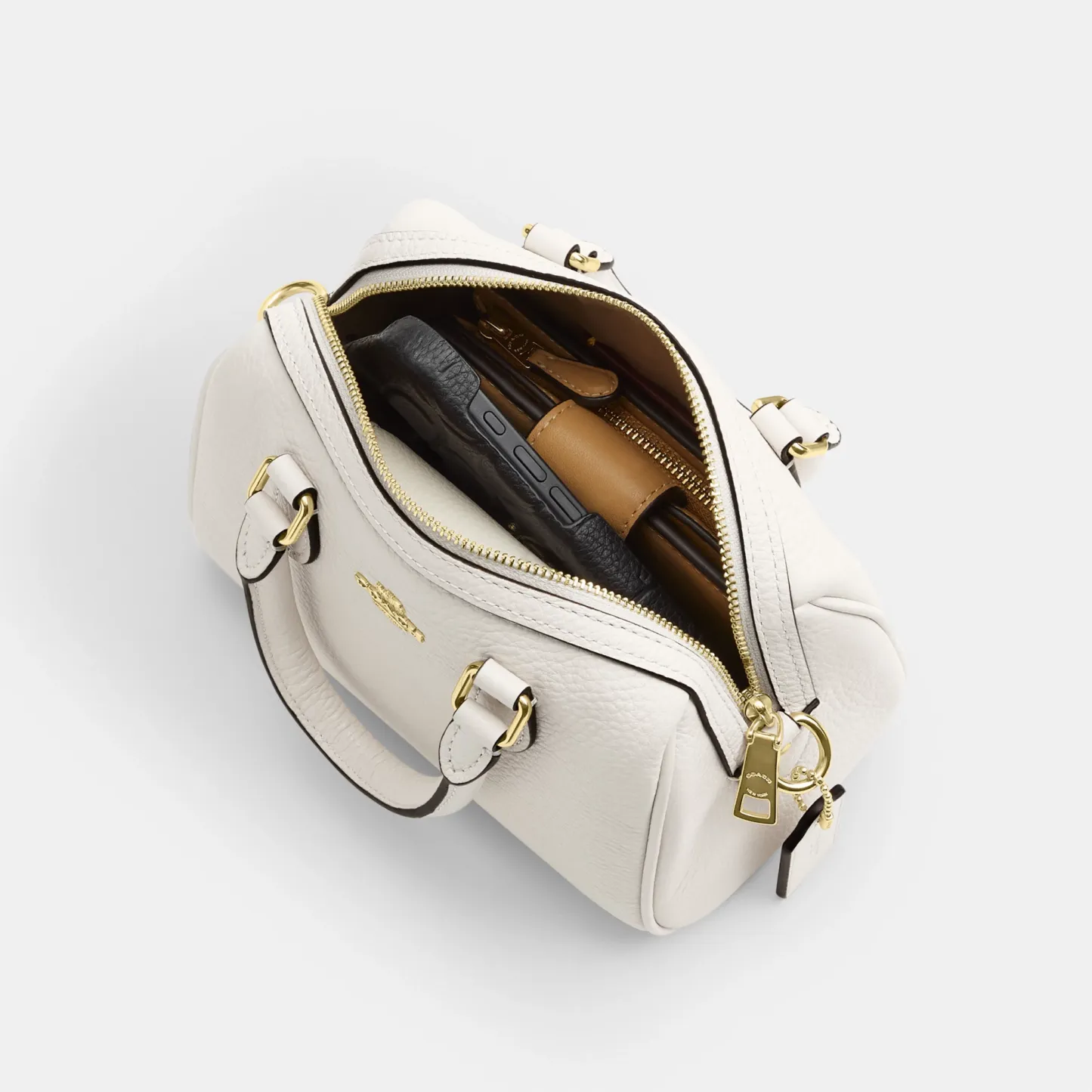 COACH®,Mini Rowan Crossbody Bag,Crossbody,Logo,Metal,Casual,White,Inside View,Top View