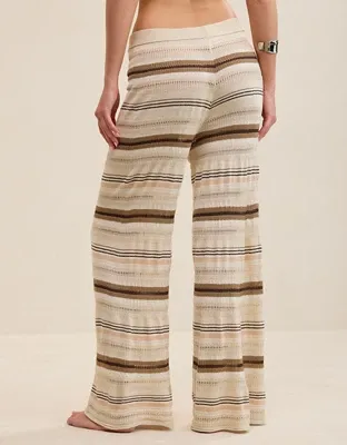 Aerie Open Knit Shimmer Pant - Cake Batter
