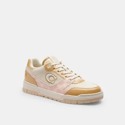 COACH®,Soho Sneaker With Patent Signature,Rubber,EVA,Recycled Polyester,Canvas,Leather,Polyester,Low Top,Casual,Fabric,Pla...,Multi Color,Front View