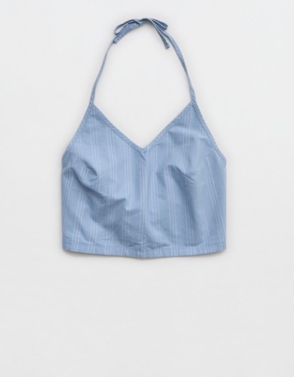 OFFLINE By Aerie Oxford Tie Back Tank Top - Monaco Blue