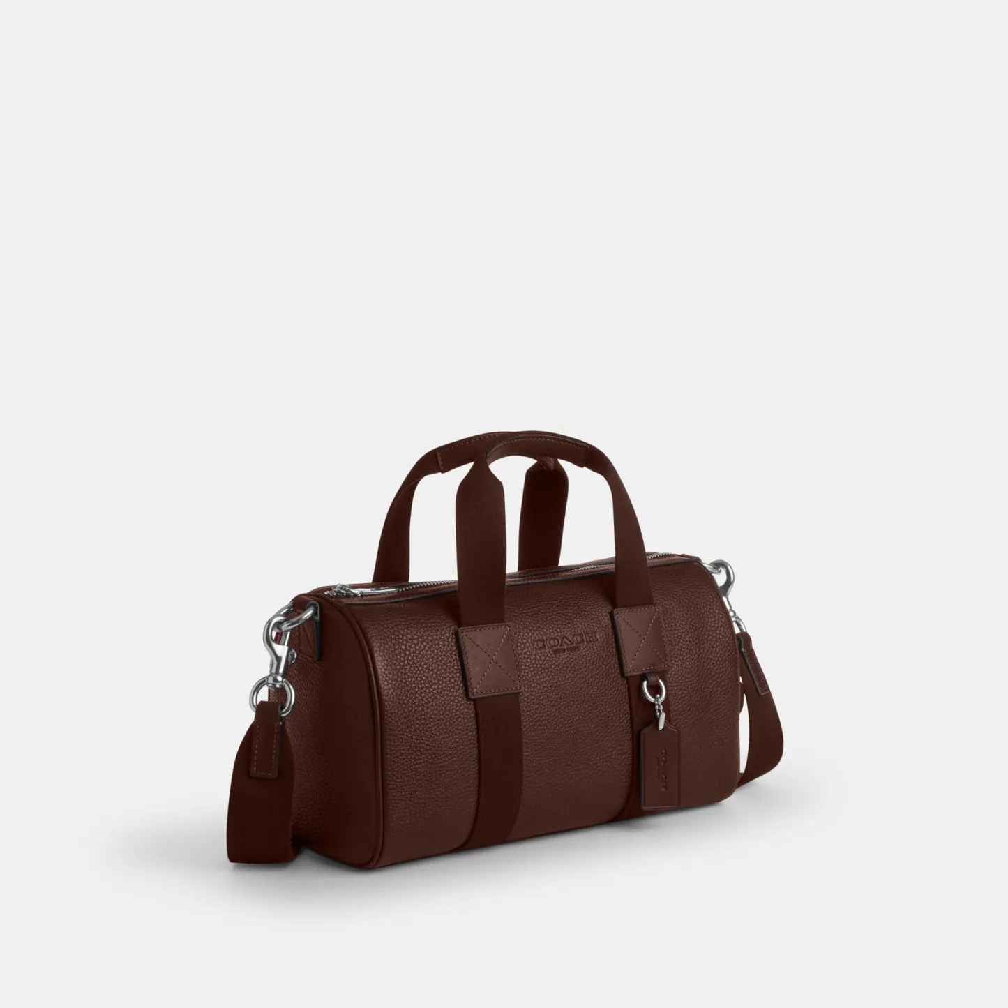COACH®,Explorer Duffle Bag 28,Leather,Duffle Bag,Logo,Father's Day,Brown,Angle View