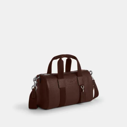 COACH®,Explorer Duffle Bag 28,Leather,Duffle Bag,Logo,Father's Day,Brown,Angle View