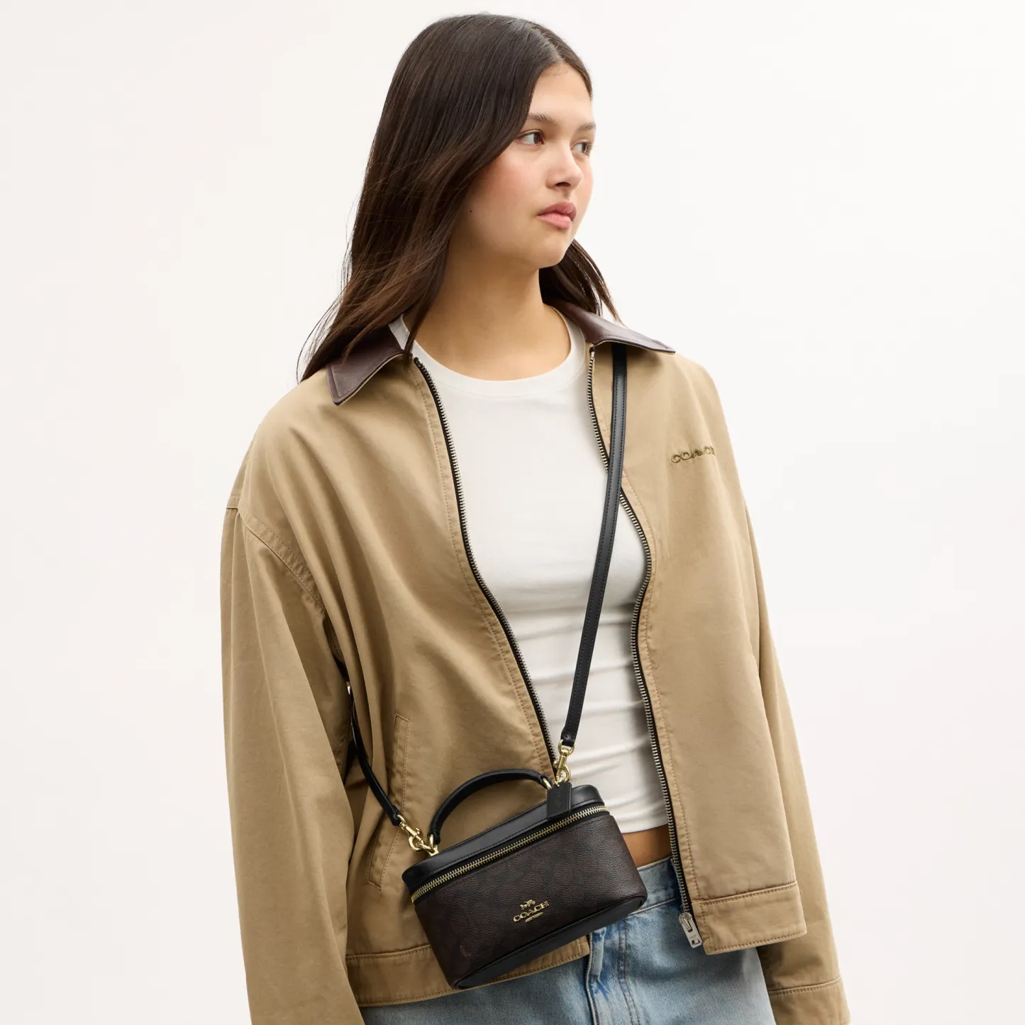 COACH®,Rainer Crossbody Bag 18 In Signature Canvas,Canvas,Recycled Polyester,Leather,Crossbody,Logo,Adjustable,Sustainable...,Brown