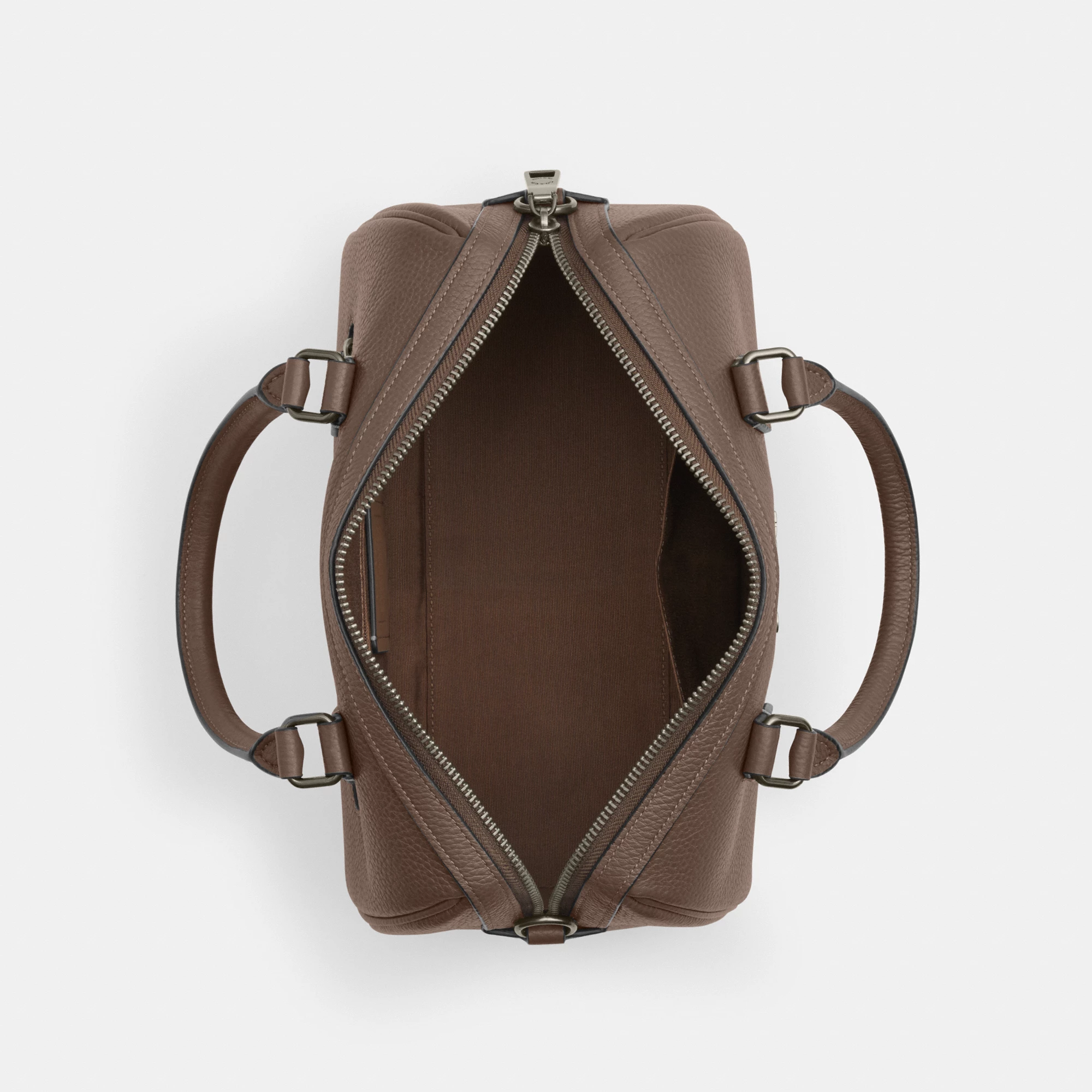 COACH®,Rowan Satchel Bag,Satchel,Logo,Casual,Work,Brown,Inside View,Top View