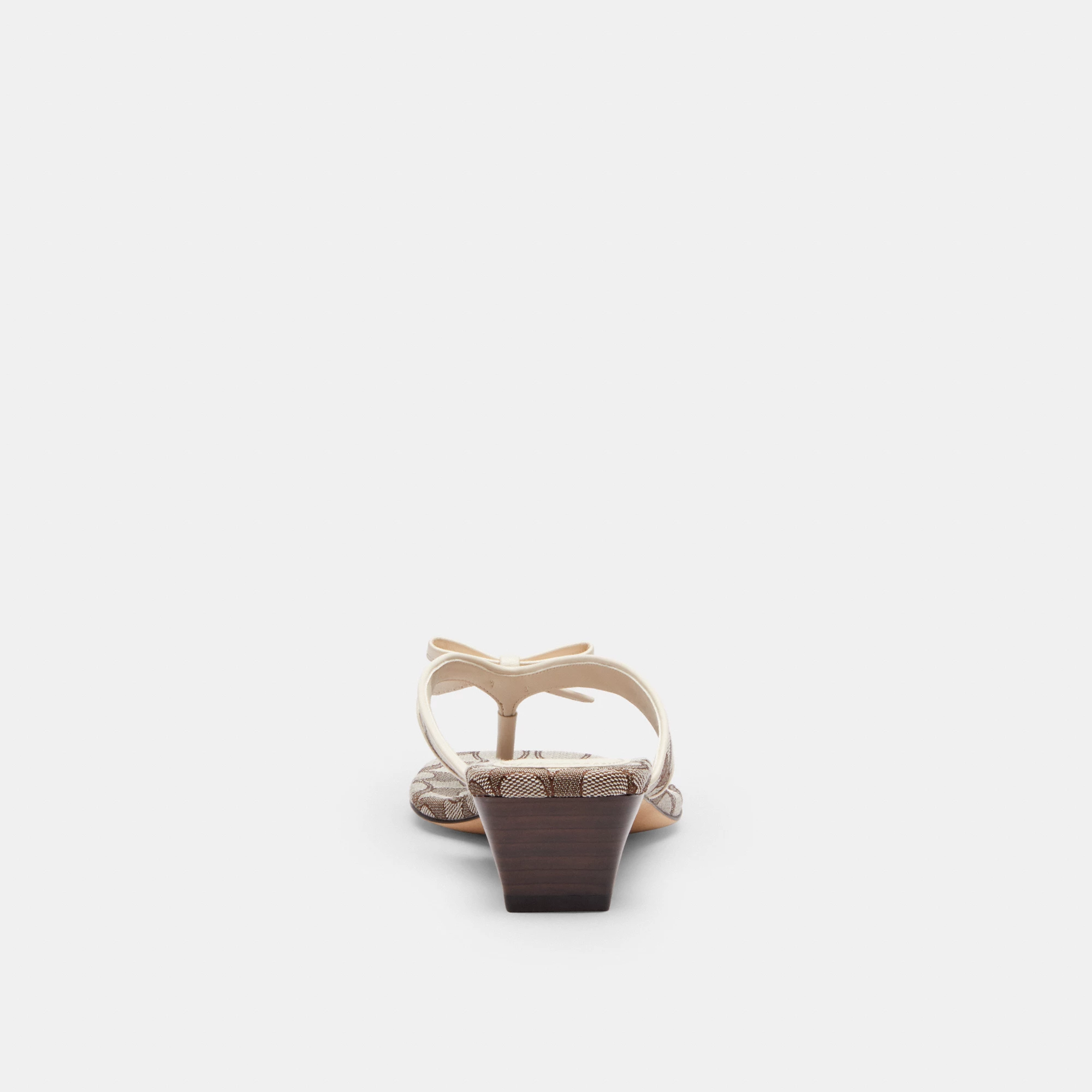 COACH®,Bow Thong Kitten Heel In Signature Jacquard,Brown,Alternate View