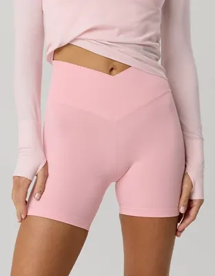 OFFLINE By Aerie Real Me Crossover High Waisted 5" Bike Short - Club Pink