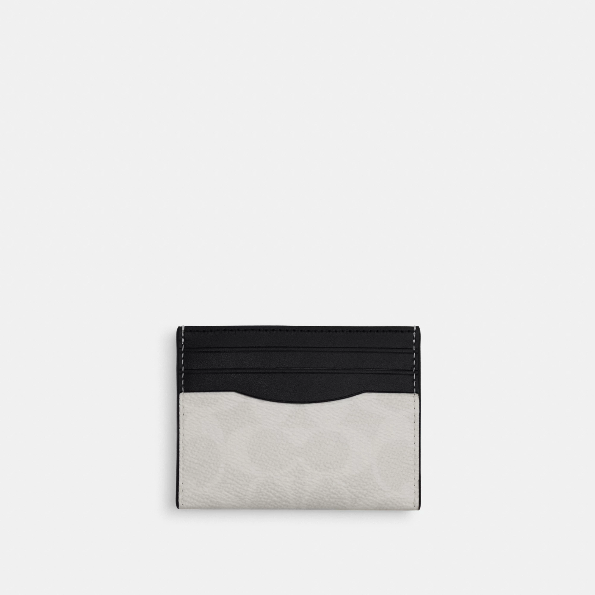 COACH®,Slim Id Card Case In Signature Canvas,Card Case,Color Block,Casual, Father's Day,Multi Color,Front View