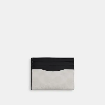 COACH®,Slim Id Card Case In Signature Canvas,Card Case,Color Block,Casual, Father's Day,Multi Color,Front View