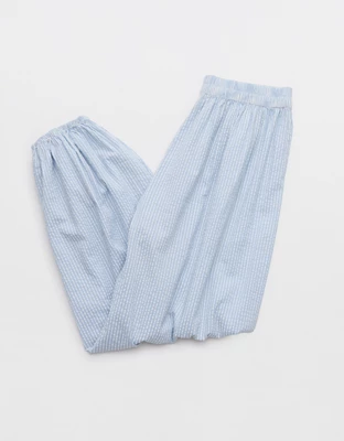 Aerie Seersucker Balloon Pant - Monaco Blue