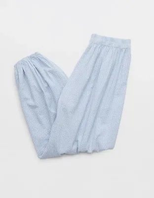 Aerie Seersucker Balloon Pant - Monaco Blue