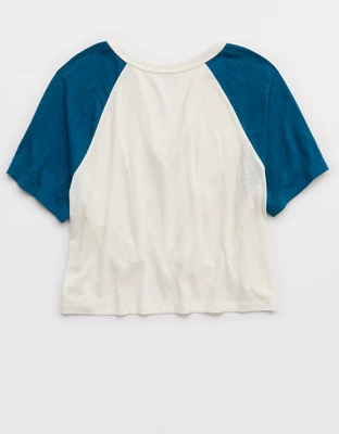 OFFLINE By Aerie Bouncy Cotton Colorblock T-Shirt - Twilight Blue