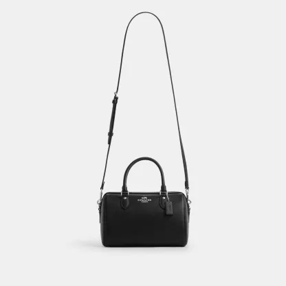 COACH®,Rowan Satchel Bag,Satchel,Logo,Casual,Work,Black