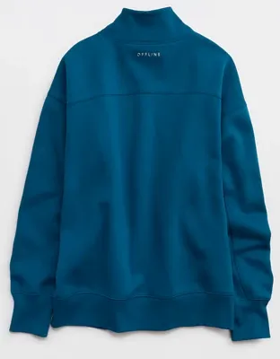 OFFLINE By Aerie Cloud Fleece Oversized Mockneck Sweatshirt - Twilight Blue