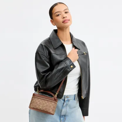 COACH®,Rainer Crossbody Bag 18 In Signature Canvas,Canvas,Recycled Polyester,Leather,Crossbody,Logo,Adjustable,Sustainable...,Brown