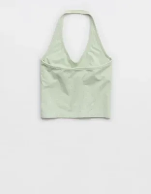 OFFLINE By Aerie OG Cotton Halter Tank Top - Aloe
