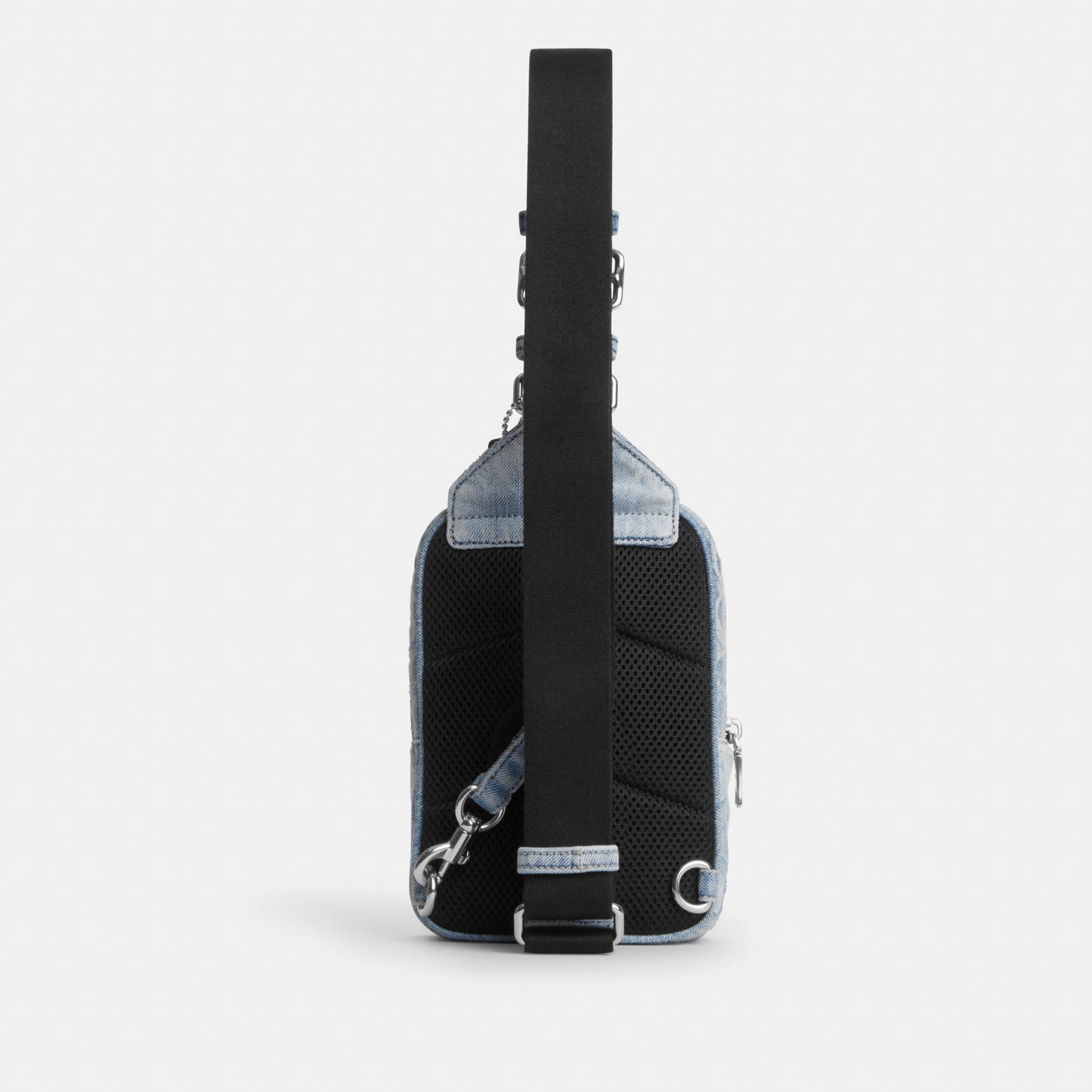 Racer Sling Pack In Loved Signature Denim - SVNIM - view 5