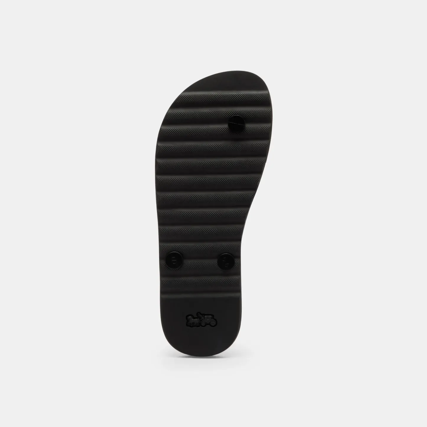 COACH®,Zayn Flip Flop,Rubber,Canvas,Flip Flops,Logo,Metal,Pull Tab,Casual,Black,Outsole View
