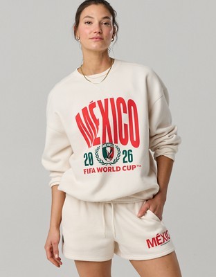 FWC26™ OFFLINE By Aerie Cloud Fleece Oversized Crewneck Sweatshirt - Bright Red