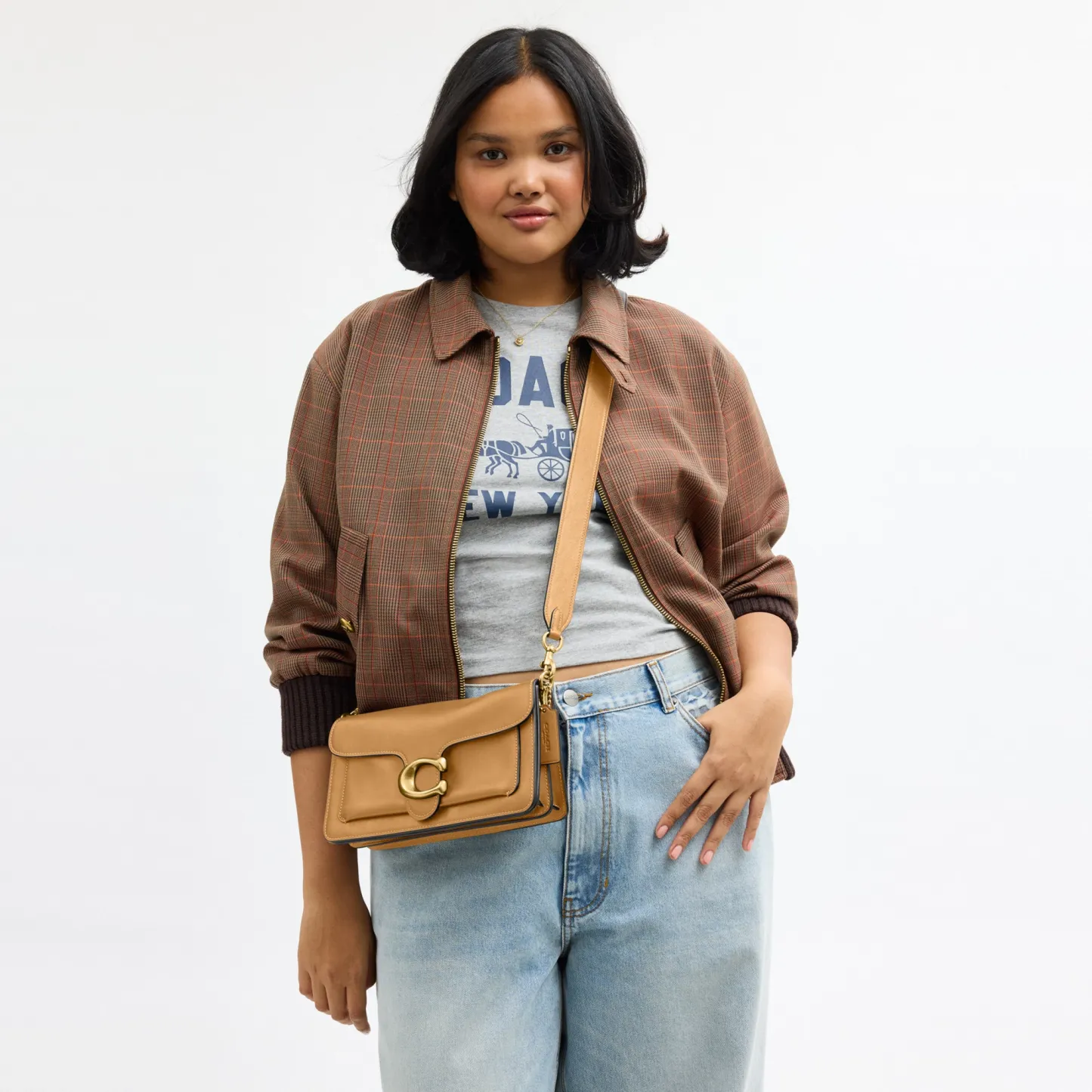 COACH®,Tabby Shoulder Bag 26,Leather,Shoulder Bag,Logo,Metal,Compact,Brass,Casual,Beige