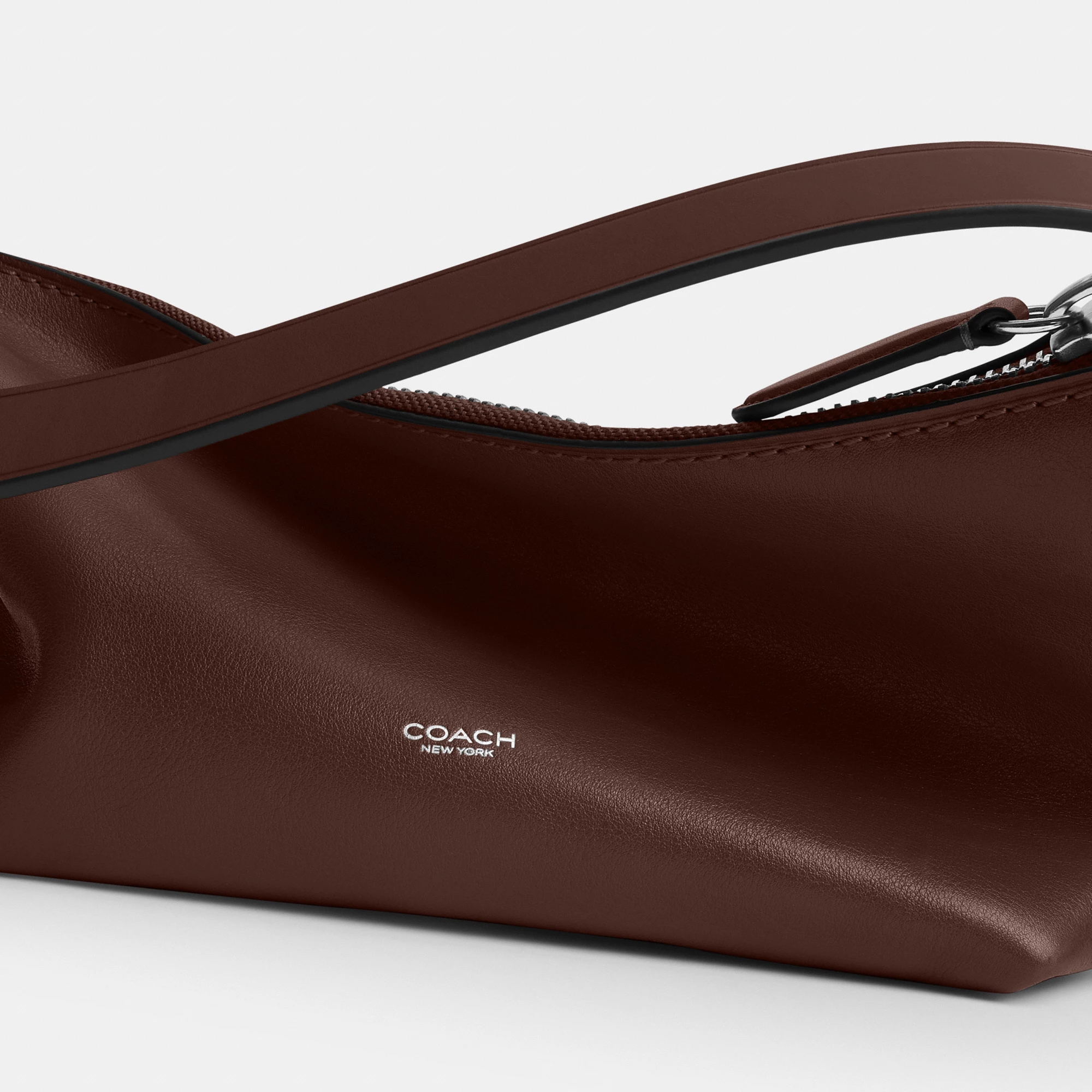 COACH®,Mott Sling Bag 22,Leather,Slingback,Crossbody,Metal Material,Logo,Adjustable,Silver Metal,Casual, Father's Day,Brown,Closer View