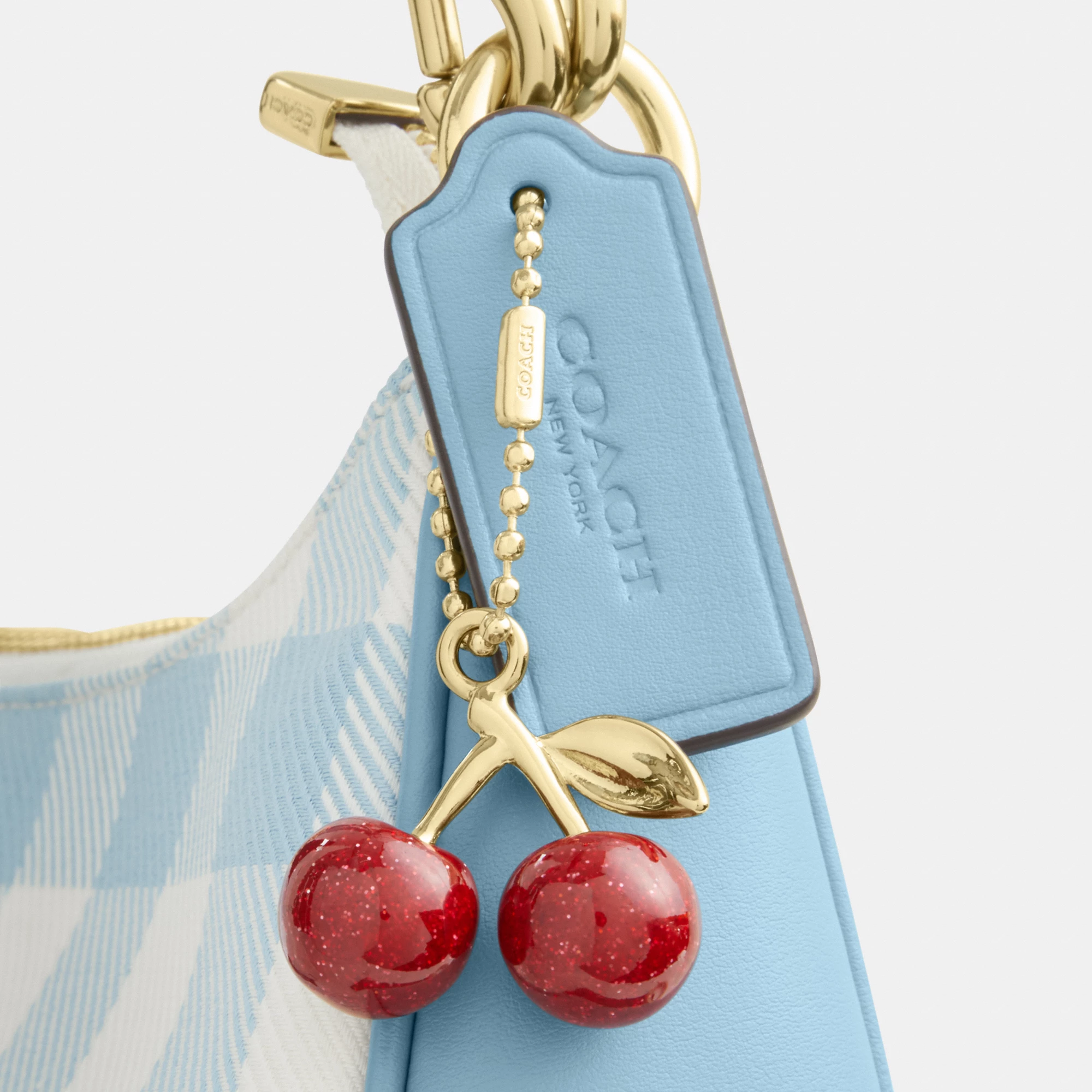 COACH®,Teri Shoulder Bag With Gingham Print And Charm,,Closer View