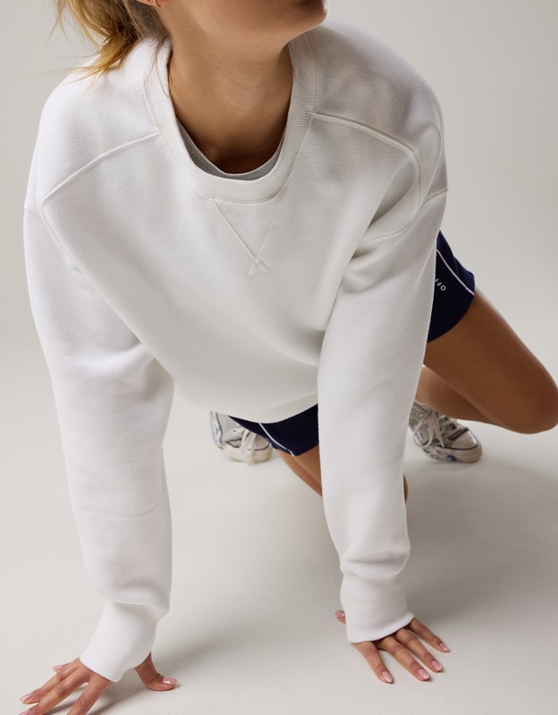 OFFLINE By Aerie Cloud Fleece Oversized Crewneck Sweatshirt - White