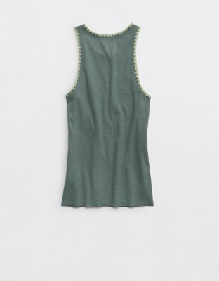 Aerie High Neck Tank Top - Royal Palm