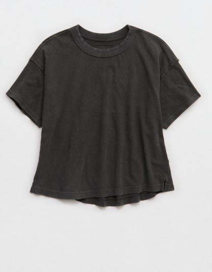 Aerie Summer Breeze Cropped T-Shirt - Dark Gray