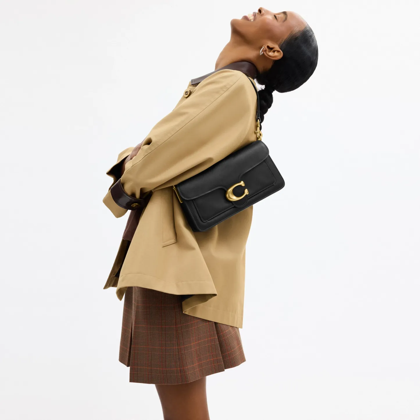 COACH®,Tabby Shoulder Bag 26,Leather,Shoulder Bag,Logo,Metal,Compact,Brass,Casual,Black,Detail View