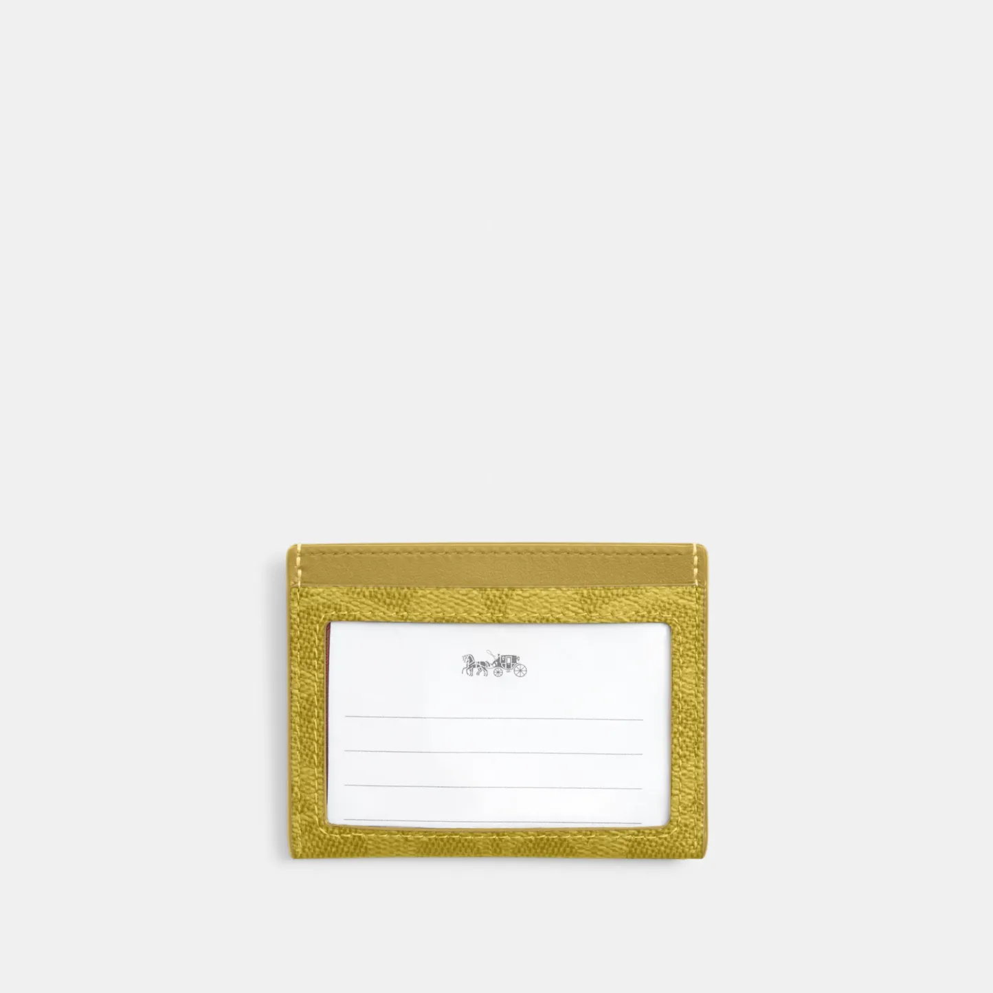 COACH®,Slim Id Card Case In Signature Canvas,Card Case,Color Block,Casual, Father's Day,Yellow,Back View