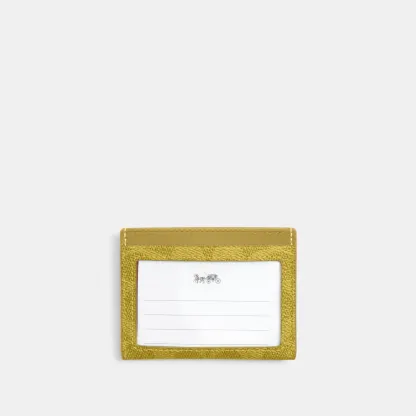 COACH®,Slim Id Card Case In Signature Canvas,Card Case,Color Block,Casual, Father's Day,Yellow,Back View
