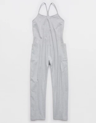 OFFLINE By Aerie OG Cotton Racerback Jumpsuit - Medium Heather Gray