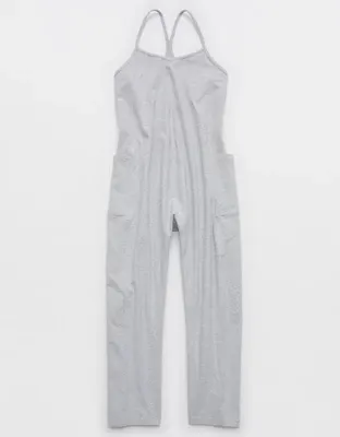 OFFLINE By Aerie OG Cotton Racerback Jumpsuit - Medium Heather Gray
