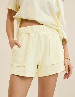 Aerie Go-To Fleece Short - Cozy Yellow