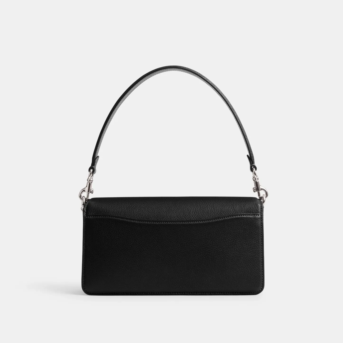 COACH®,Tabby Shoulder Bag 26,Leather,Shoulder Bag,Crossbody,Logo,Gusset,Gold Metal,Casual,Black,Back View