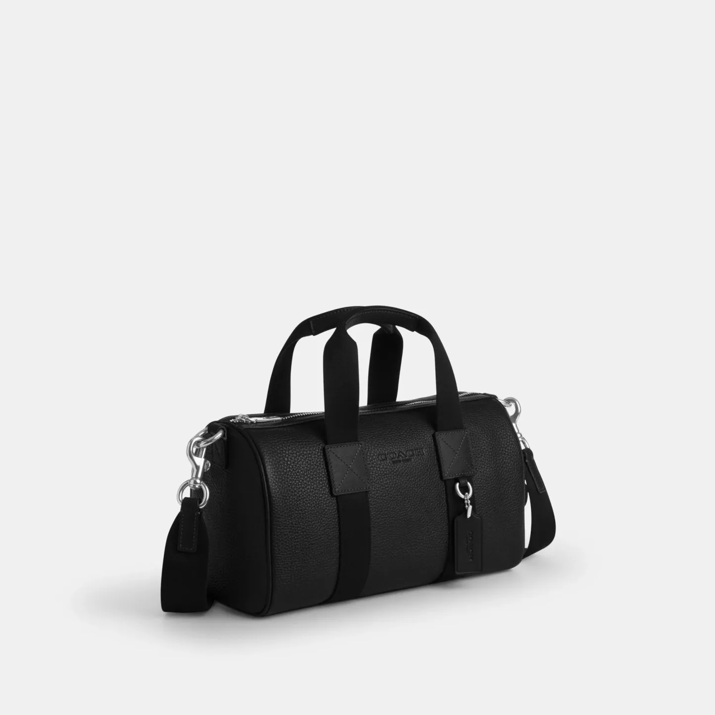 COACH®,Explorer Duffle Bag 28,Leather,Duffle Bag,Logo,Father's Day,Black,Angle View