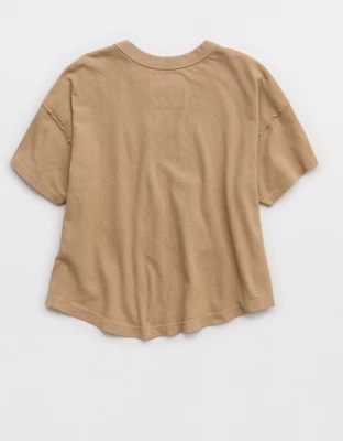 Aerie Summer Breeze Cropped T-Shirt - Toasted Almond