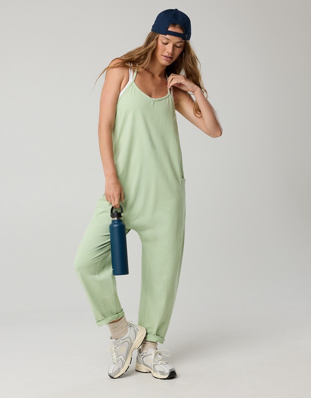 OFFLINE By Aerie OG Cotton Racerback Jumpsuit - Aloe