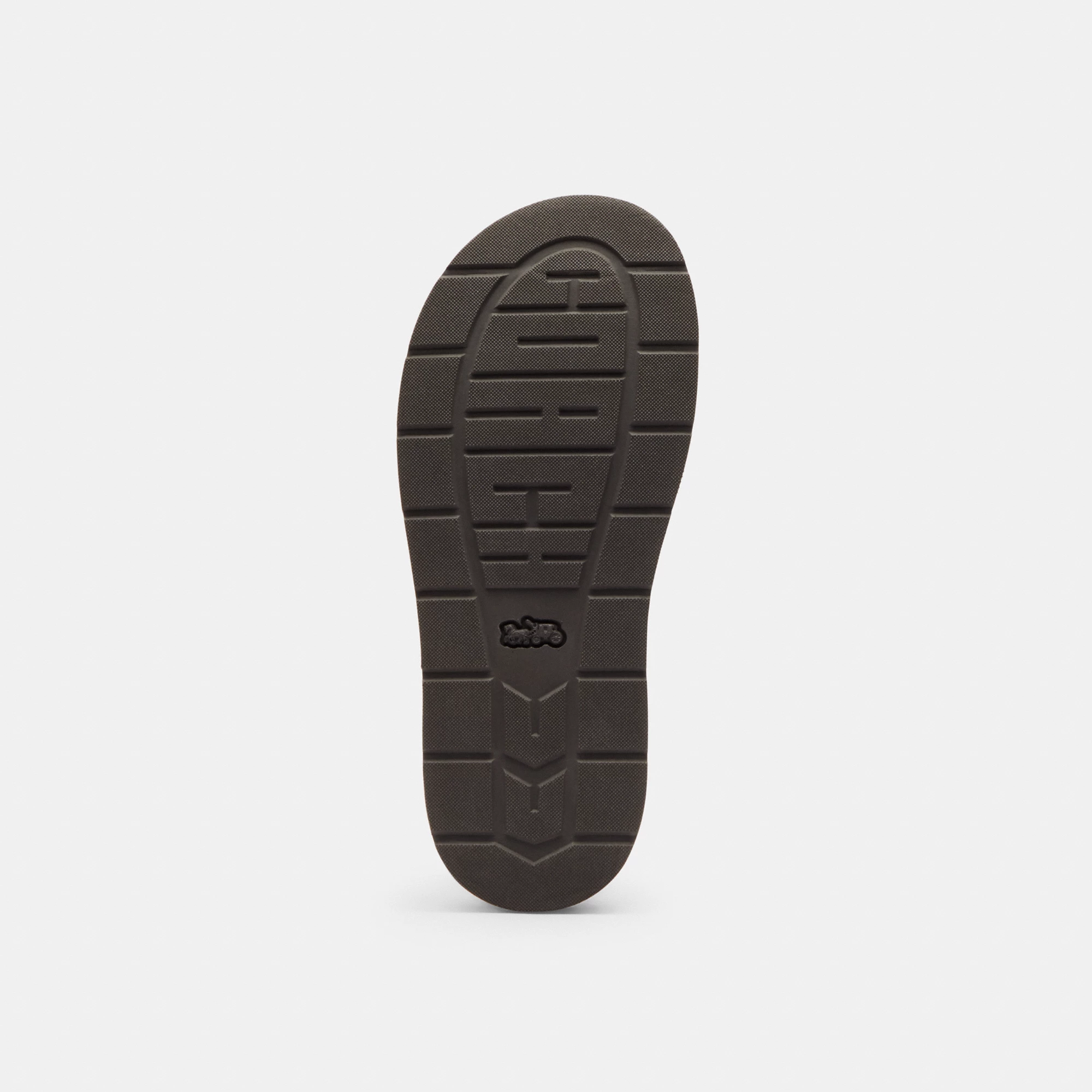 COACH®,Lucy Lug Sole Sandal In Signature Jacquard,Brown,Outsole View