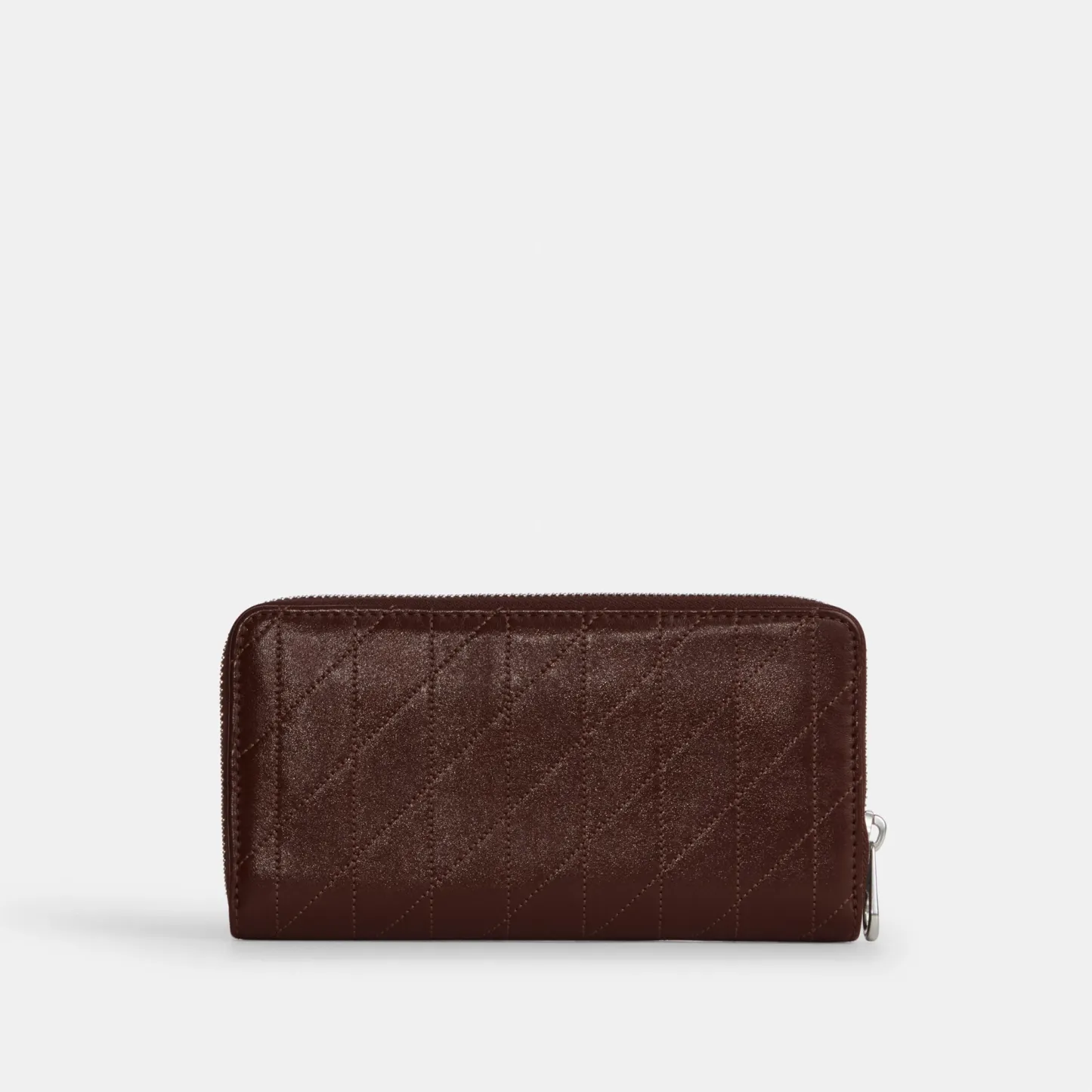 COACH®,Long Zip Around Wallet With Quilting,Brown,Back View