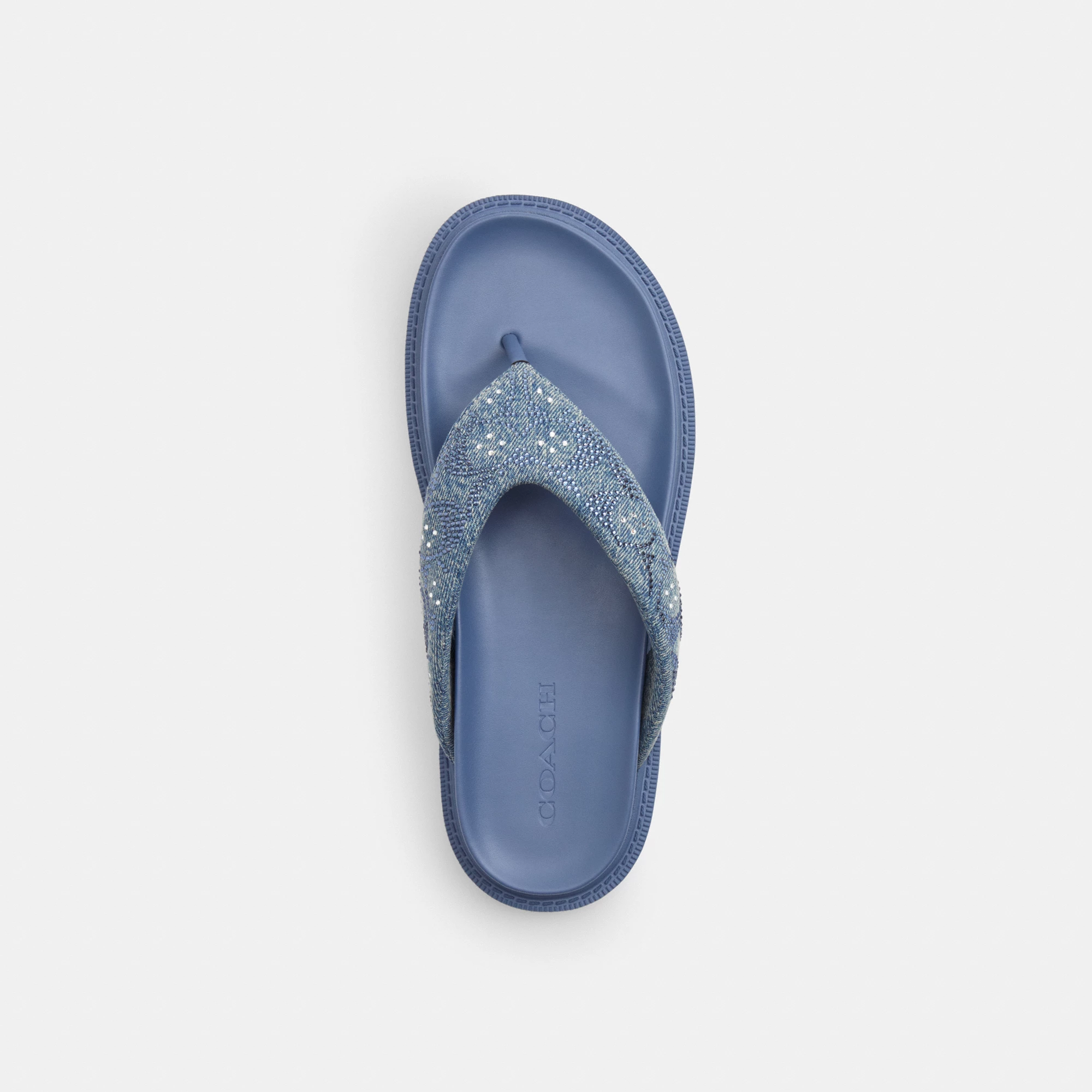 Brynn Thong Sandal In Crystal Signature Denim - DEN - view 4